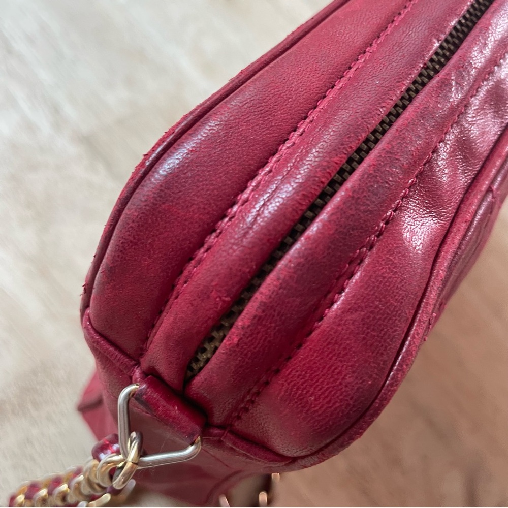 Chanel Red Quilted Leather Vintage Crossbody Handbag! 1986-1987. Good condition - Picture 6 of 16